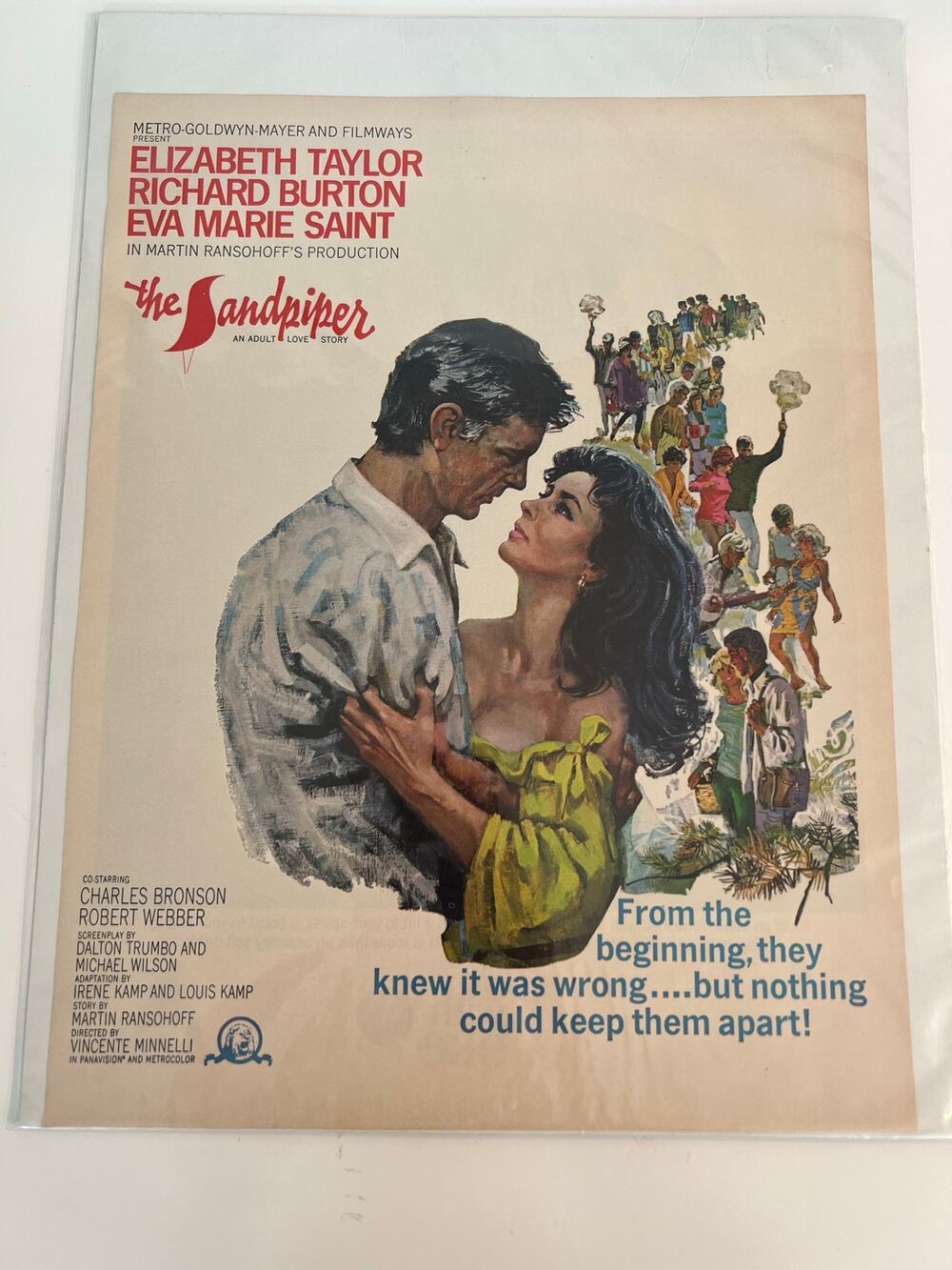 Original 1965 Promotional Ad The Sandpiper Richard Burton Elizabeth Taylor JL
